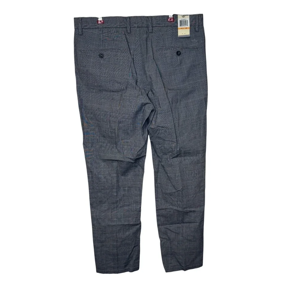 Dockers Men's Dress Pants Straight Leg Houndstooth Plaid Gray Blue Sz. 33X30 NWT